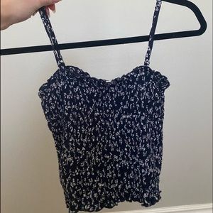 Brandy blue tank top with flowers